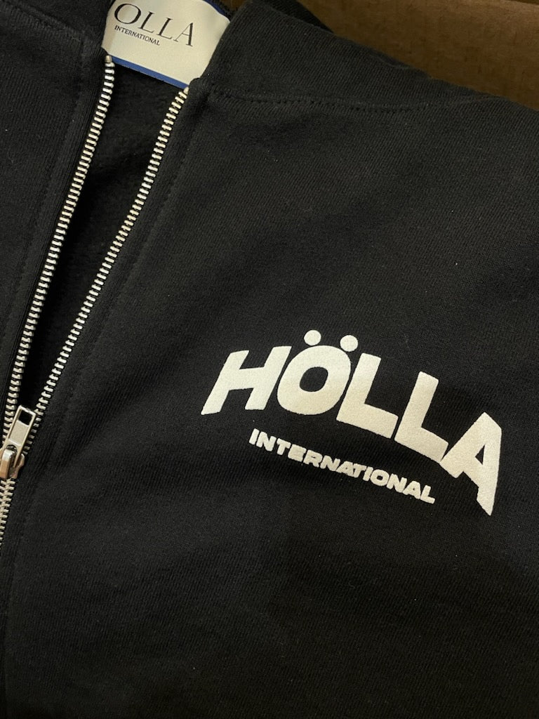 44 HOLLA INTL. "EVENT EXCLUSIVE: ZIP-UP HOODIE - BLACK