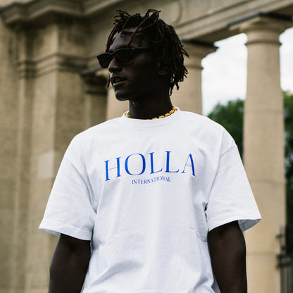 44 HOLLA INTL. T-SHIRT - WHITE/BLUE