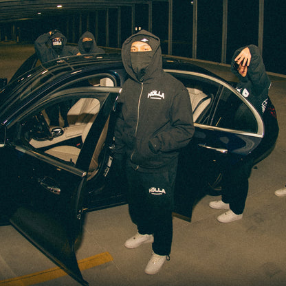 44 HOLLA INTL. "EVENT EXCLUSIVE: ZIP-UP HOODIE - BLACK