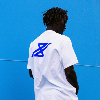 44 HOLLA INTL. T-SHIRT - WHITE/BLUE