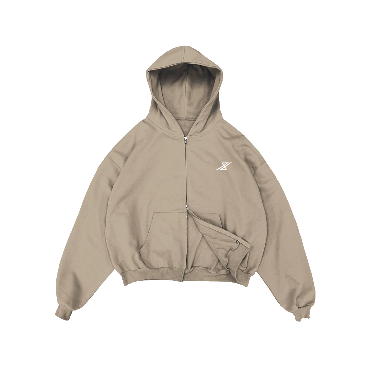 44 HOLLA INTL. ZIP-UP HOODIE - KHAKI