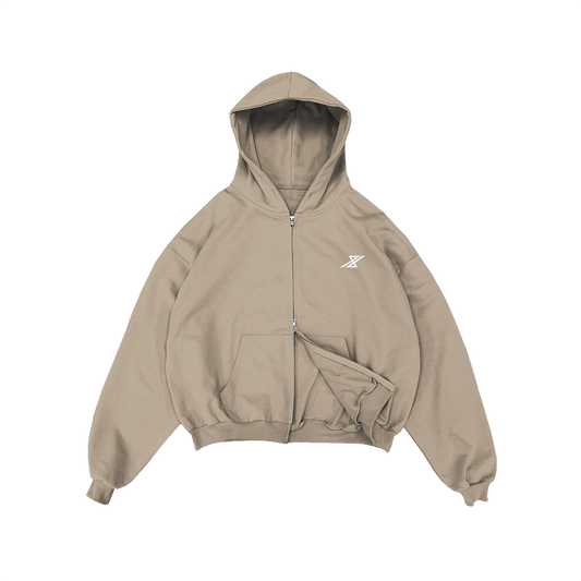 44 HOLLA INTL. ZIP-UP HOODIE - KHAKI