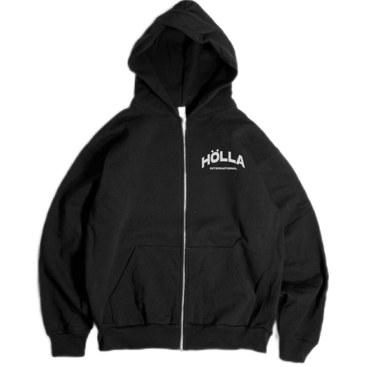 44 HOLLA INTL. "EVENT EXCLUSIVE: ZIP-UP HOODIE - BLACK