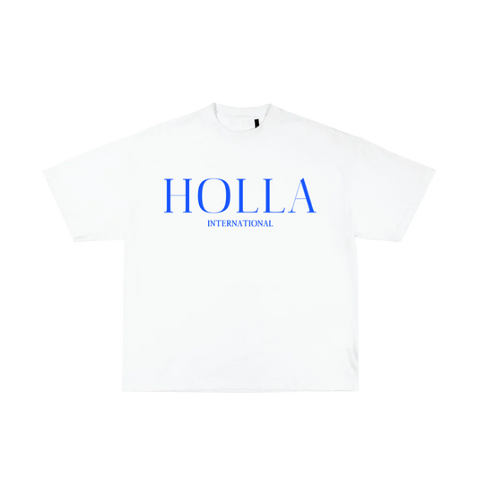 44 HOLLA INTL. T-SHIRT - WHITE/BLUE